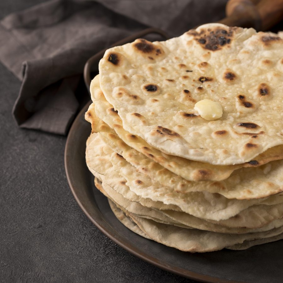 Freshly baked naan bread at Rangamati Wokingham